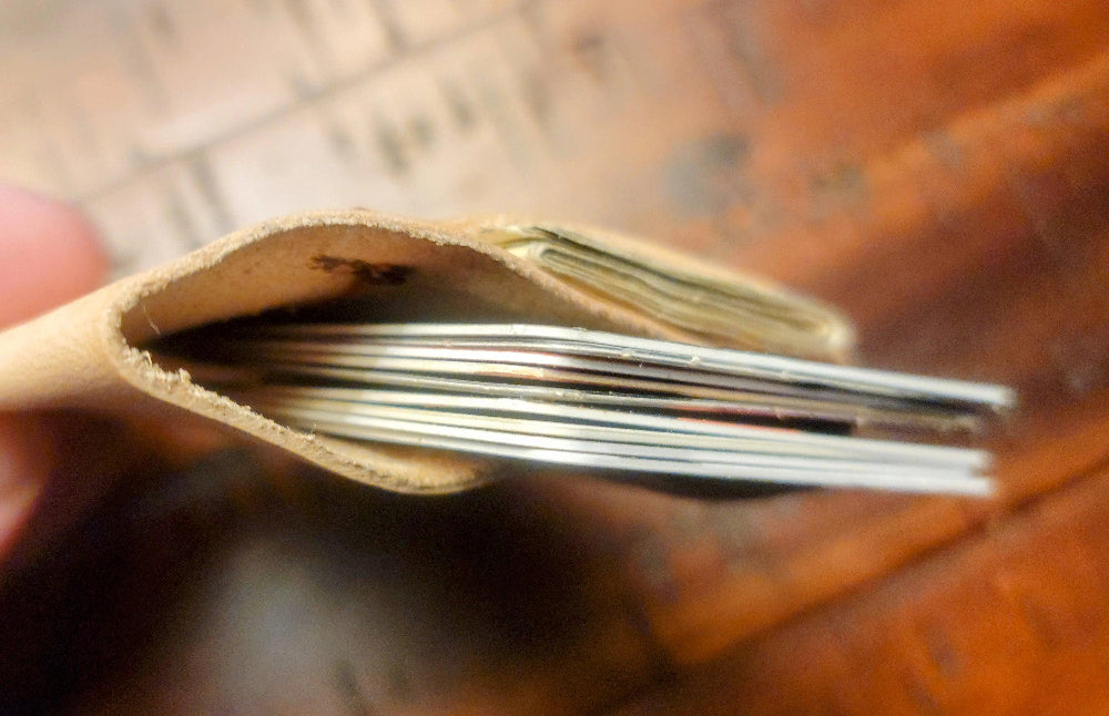 Natural Edge Leather Wrap Minimalist Wallet