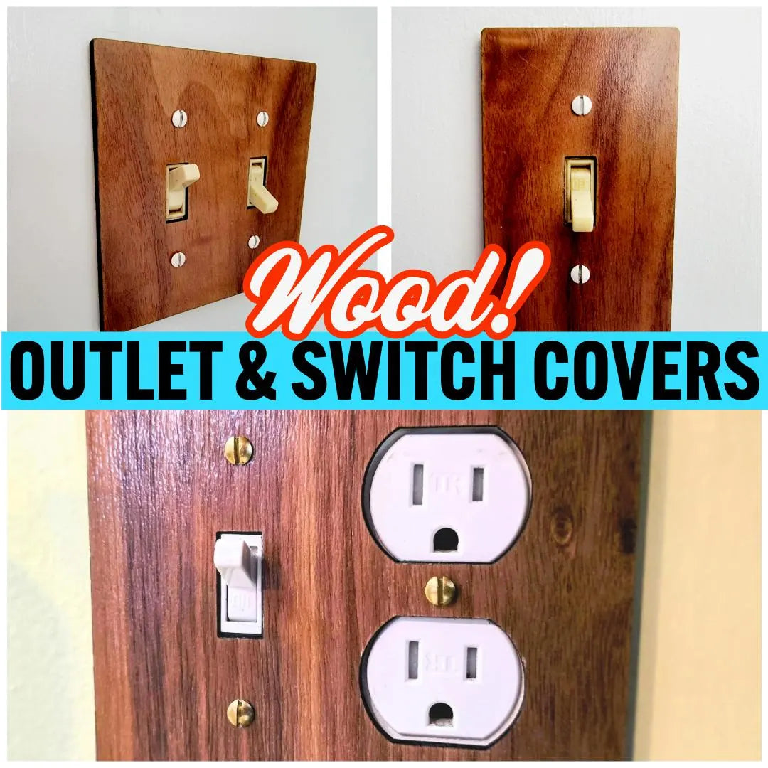 Laser Cut Wood Toggle Light Switch and Outlet Covers