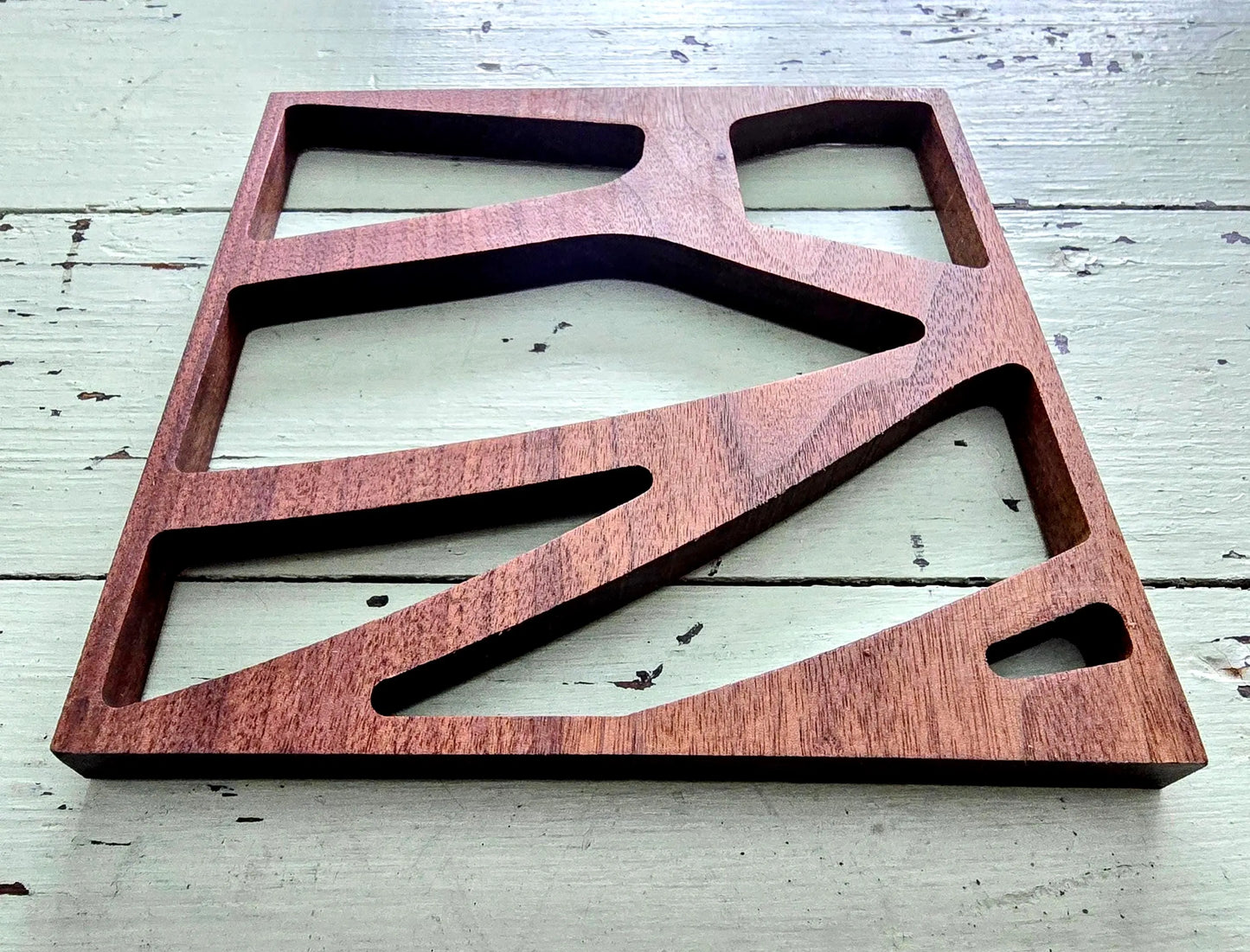 Square Solid Hardwood Walnut Modern Design Trivet