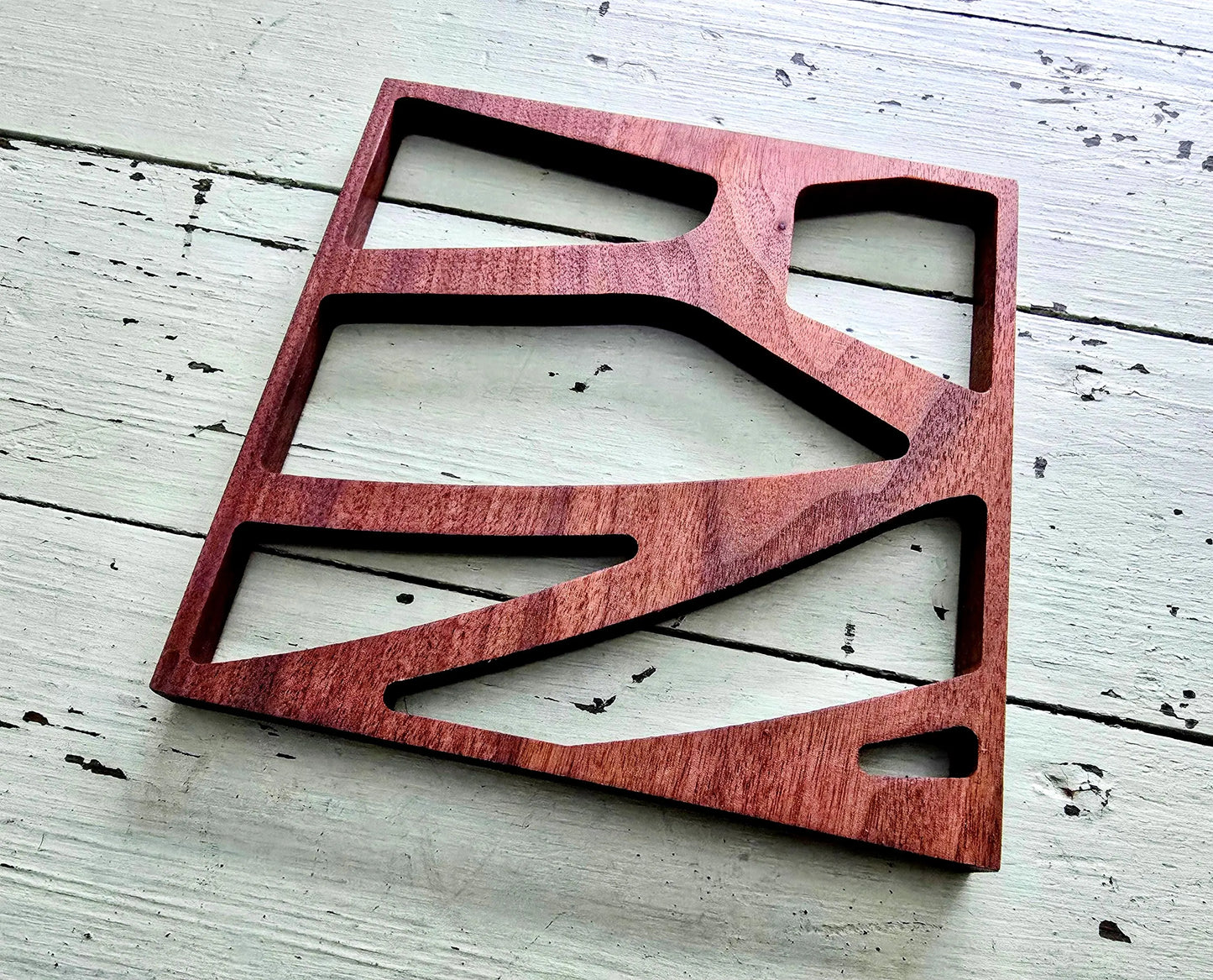Square Solid Hardwood Walnut Modern Design Trivet