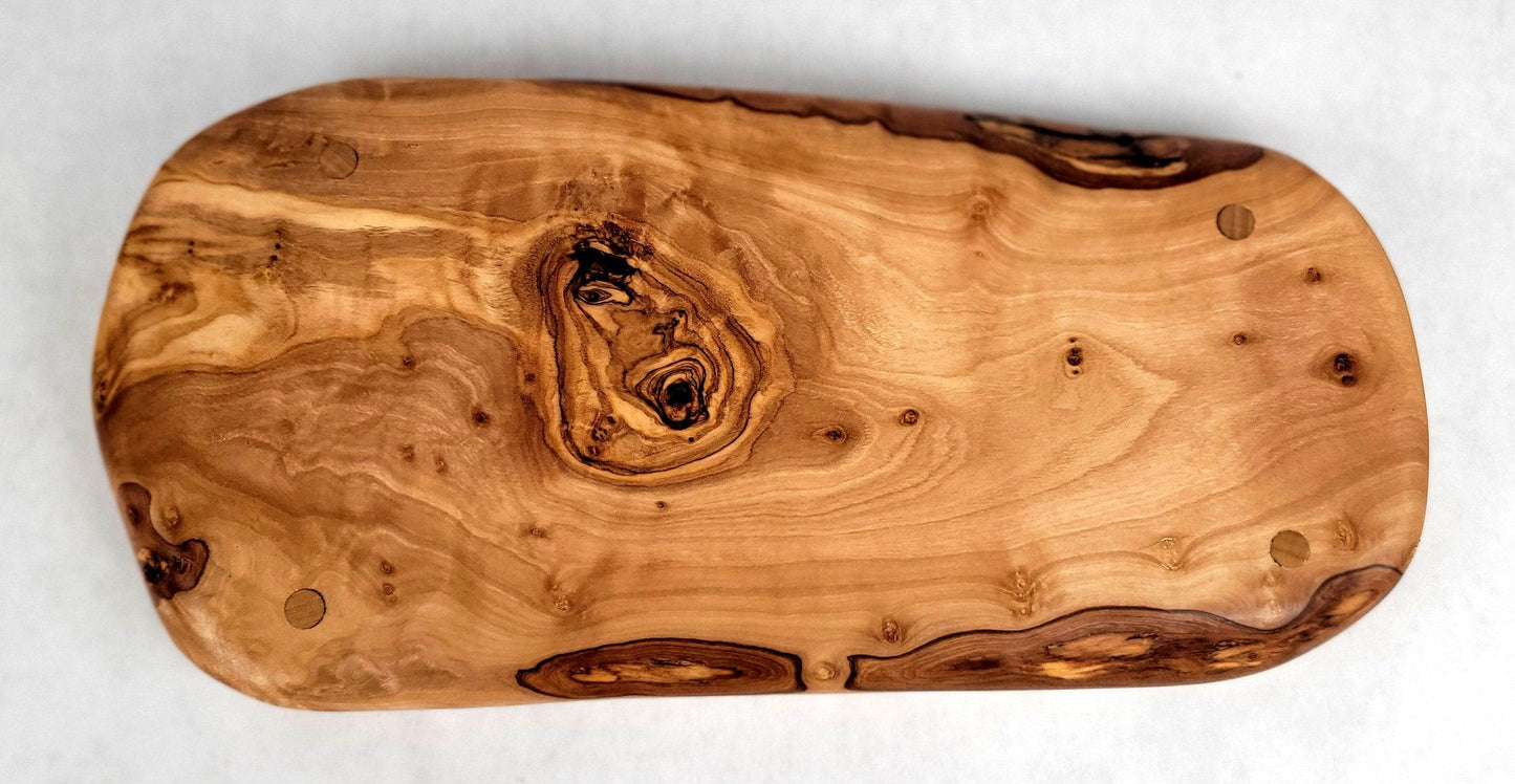 Gorgeous Natural Live Edge Raised Olive Wood Charcuterie Boards, Rustic Cheese Board, Wooden Cutting Board, Serving Board Wood