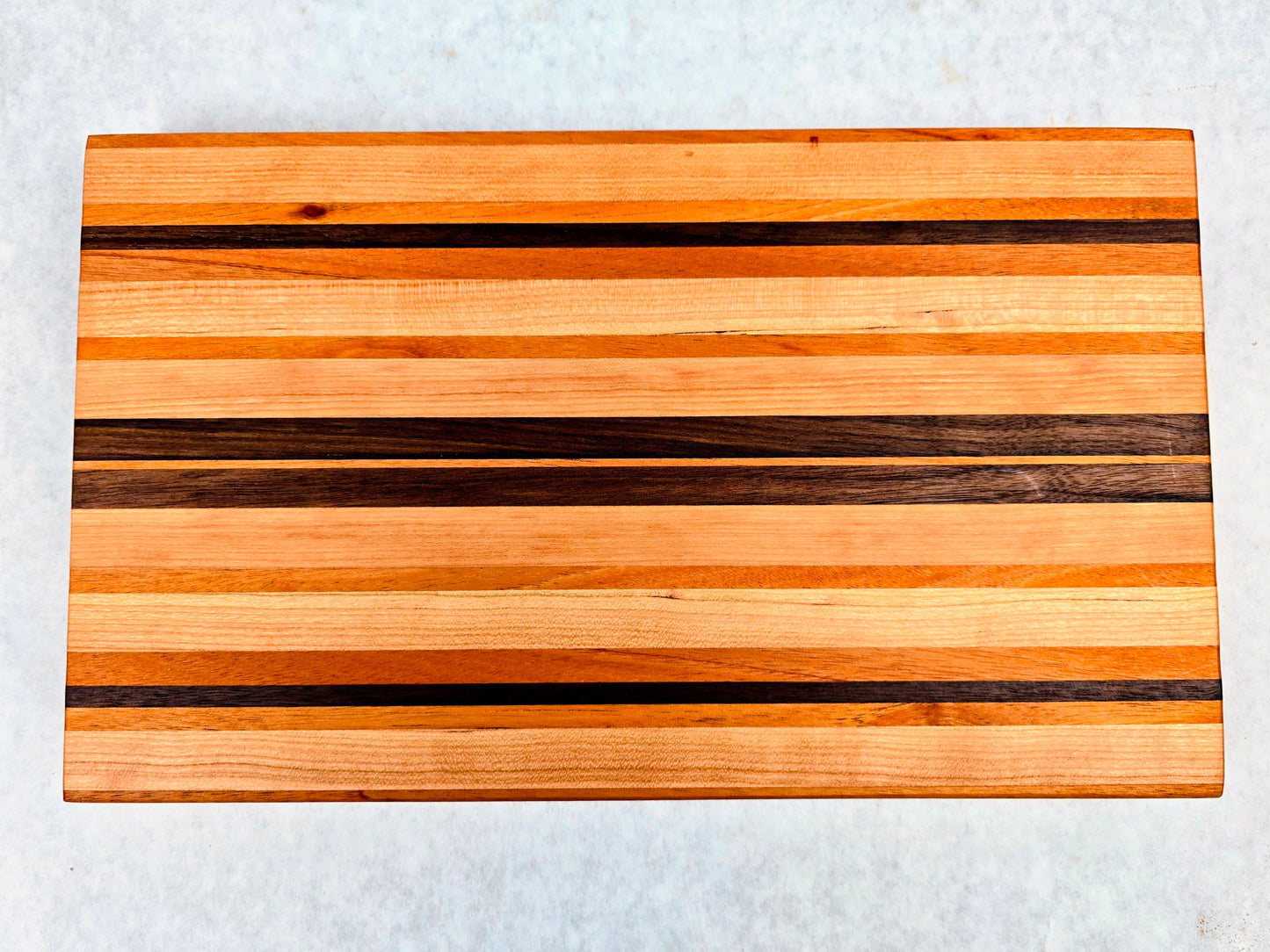 Large Hand Made Artisan Cutting Board - Solid Black Walnut, Cherry and Mahogany