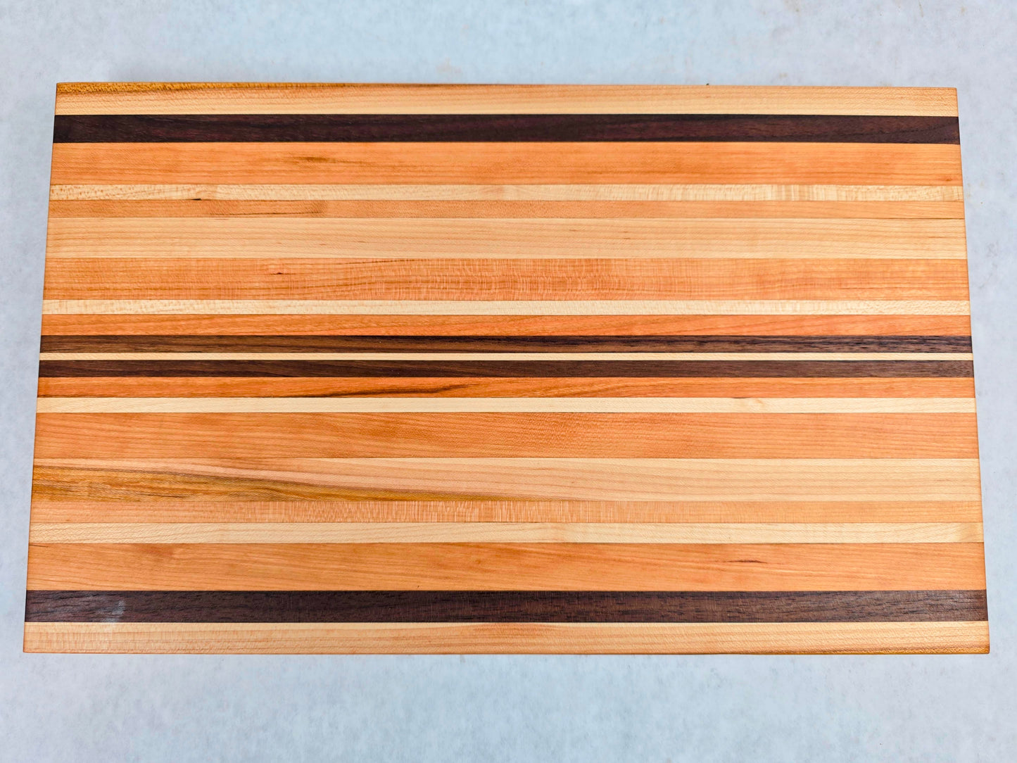 Extra Large Hand Made Artisan Cutting Board - Solid Black Walnut, Cherry, and Maple