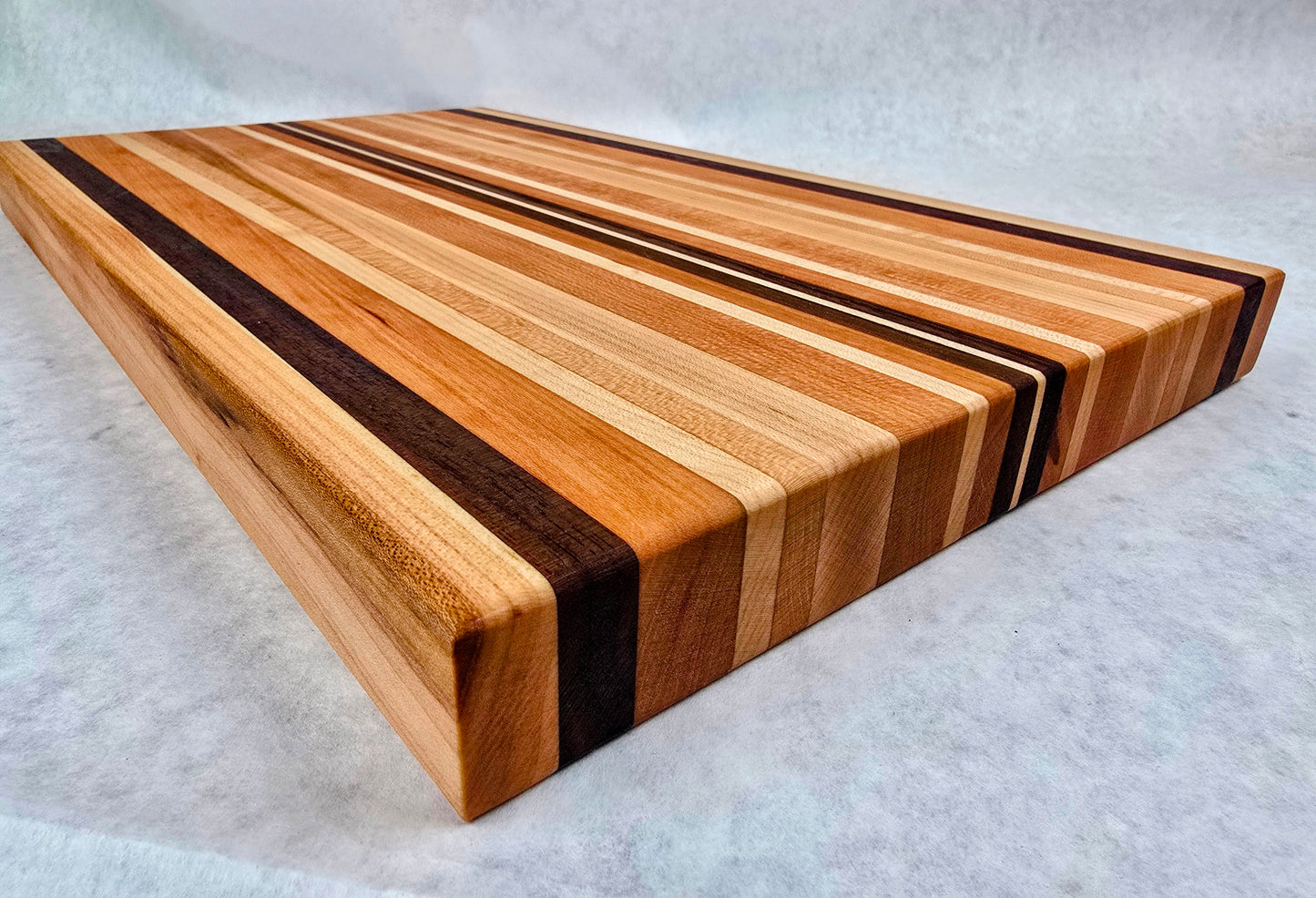 Extra Large Hand Made Artisan Cutting Board - Solid Black Walnut, Cherry, and Maple