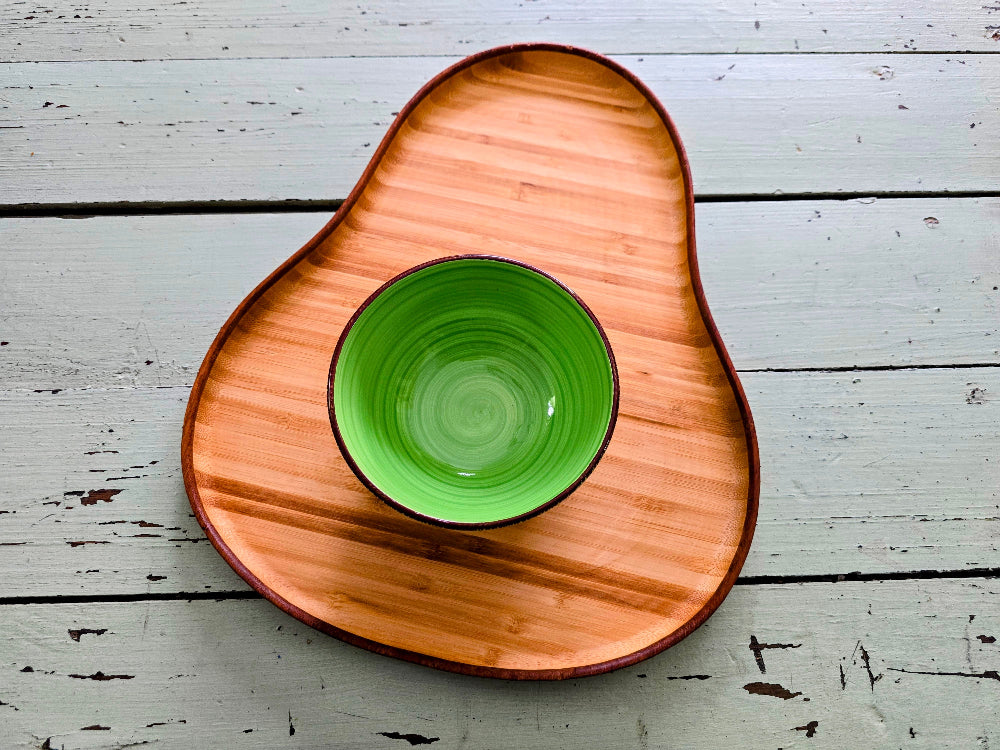 Avocado Shaped Chips & Dip Serving Tray 