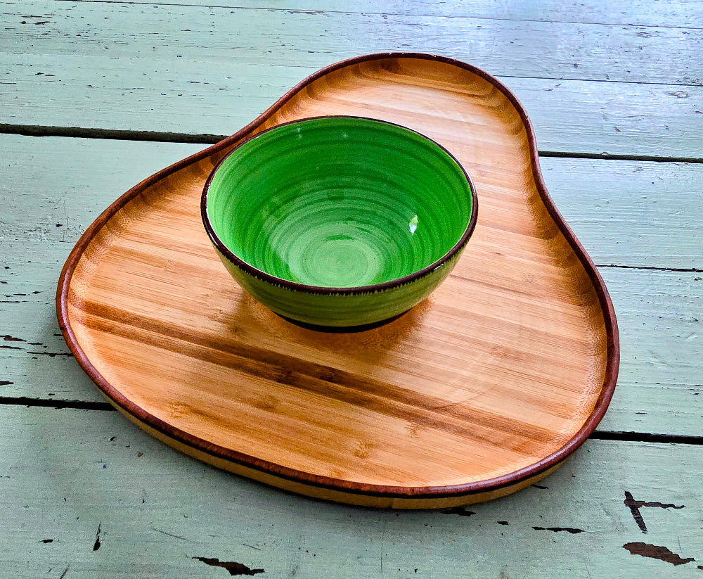Avocado Shaped Chips & Dip Serving Tray