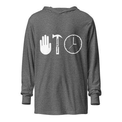 STOP + HAMMER + TIME Hooded Long-Sleeve T-Shirt