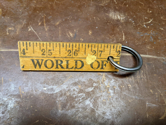 Vintage Yardstick Keychains with Antique Keyrings